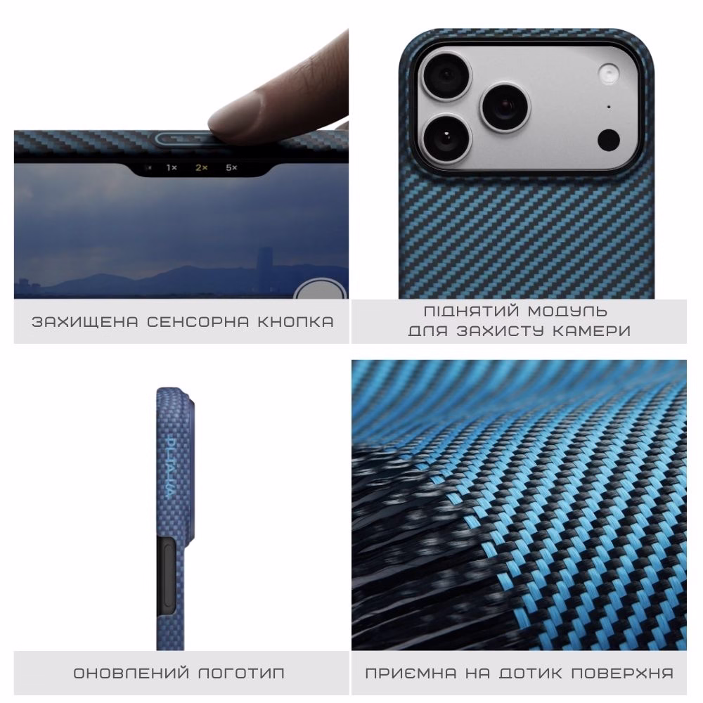 Чохол Pitaka Ultra-Slim Twill Blue/Grey для iPhone 17 Pro - 8